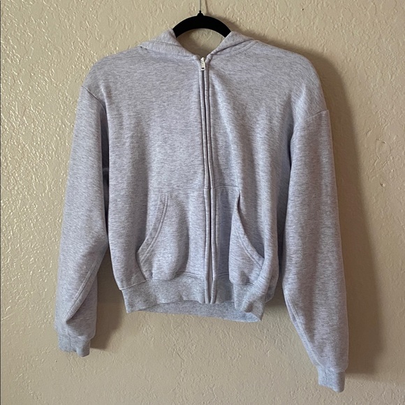SKIMS Classic Zip Up Hoodie Size XXS Light Heather Grey Oversized Cozy Neutral - Picture 8 of 13